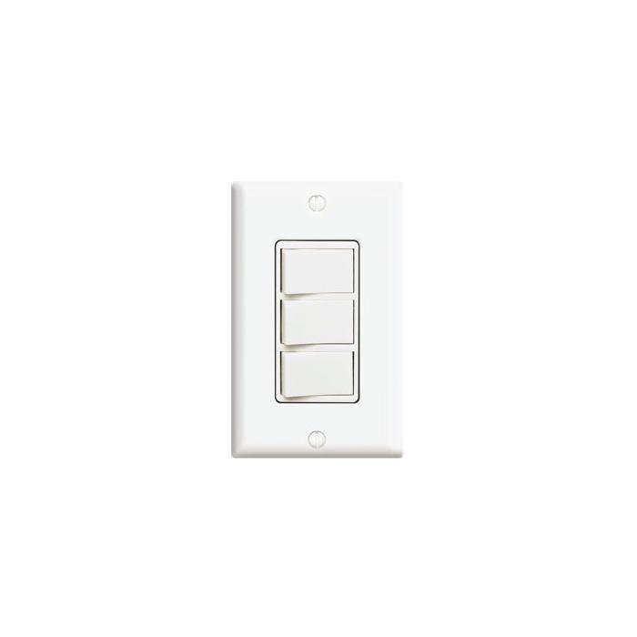 Leviton® Decora® 1755-2W Traditional 3-Way Grounding Combination Switch With Grounding Lead Screw Terminal, Push-In Wiring, 15/20 A, 120 V AC, 1 Poles