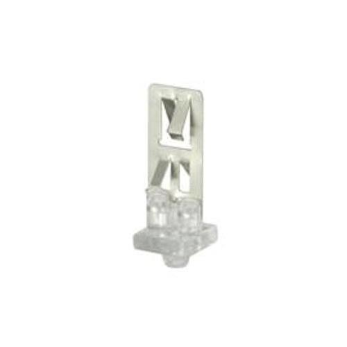 Leviton® 23452-MTL Lamp Support Clip, For Use With Horizontal Mount 2G11 Base Fluorescent Lampholder, 4-Pin Contact, Snap-In Mount, Stainless Steel, Clear