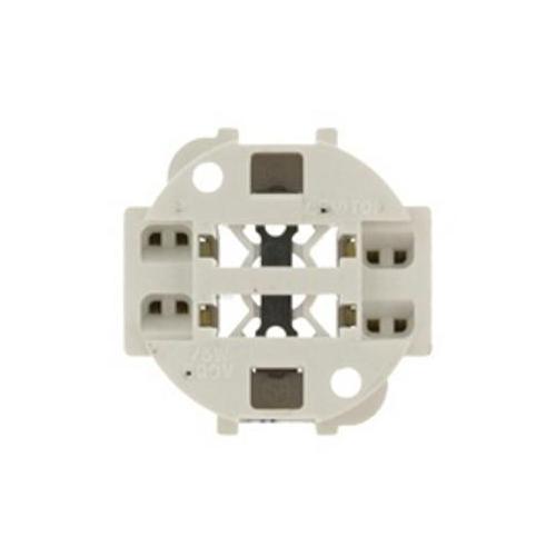 Leviton® 26725-4A6 Vertical Screw Down Lampholder With Round Base, 75 W, 600 V AC, GX24q-6 Lamp