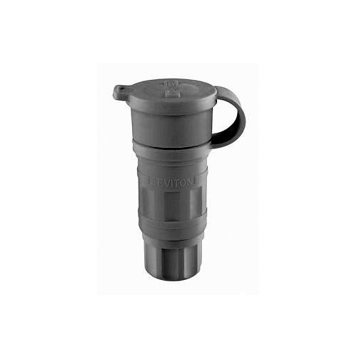 Leviton® 27W47-B 1-Phase Grounding Watertight Cable Mount Locking Connector, 125 V AC, 20 A, 2 Poles, 3 Wires, Black