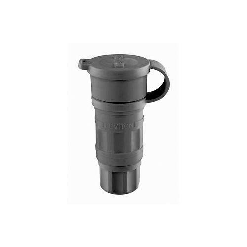 Leviton® Wetguard® 27W48-B 1-Phase Grounding Watertight Cable Mount Locking Connector, 250 V AC, 20 A, 2 Poles, 3 Wires, Black
