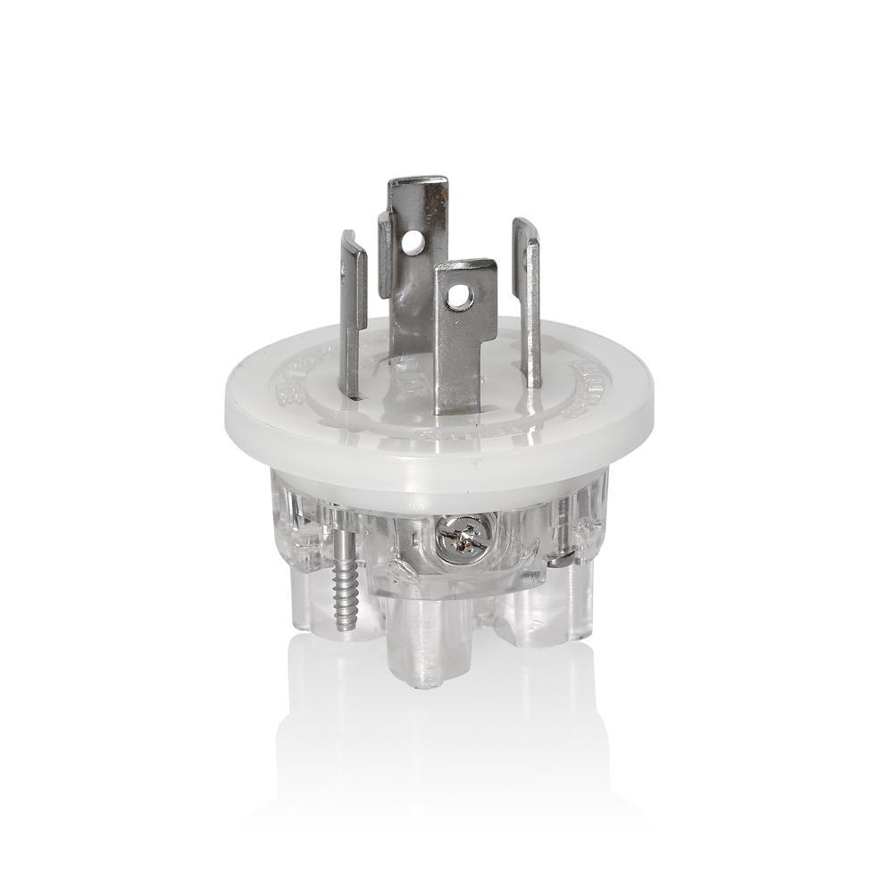 Leviton® Wetguard® 28W74-IN Male Replacement Interior, For Use With Wetguard® 28W74 Locking Plug, 125/250 V AC, 30 A, 3-Pole, 4-Wire, NEMA L14-30P, Nylon, Clear