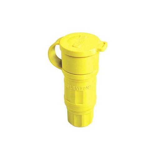 Leviton® 29W74 3-Phase Grounding Watertight Cable Mount Locking Connector, 125/250 V AC, 30 A, 3 Poles, 4 Wires, Yellow