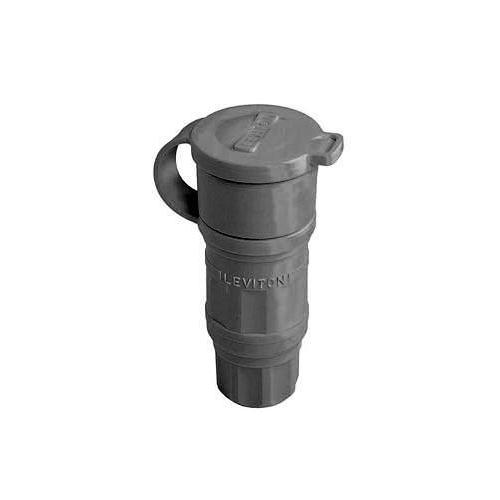 Leviton® Wetguard® 29W76-B 3-Phase Grounding Watertight Cable Mount Locking Connector, 480 V AC, 30 A, 3 Poles, 4 Wires, Black