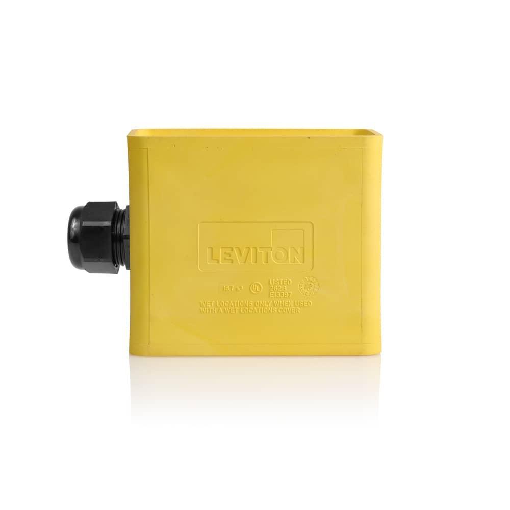 Leviton® 3059-1Y Portable Power Outlet Box, Thermoplastic, 16.7 cu-in Capacity, 1 Gangs