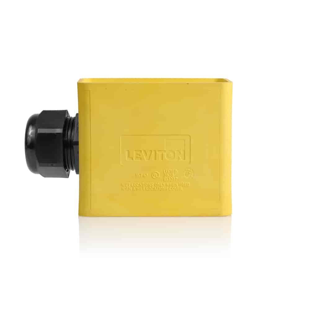 Leviton® 3059-2Y Portable Power Outlet Box, Thermoplastic, 16.7 cu-in Capacity, 1 Gangs