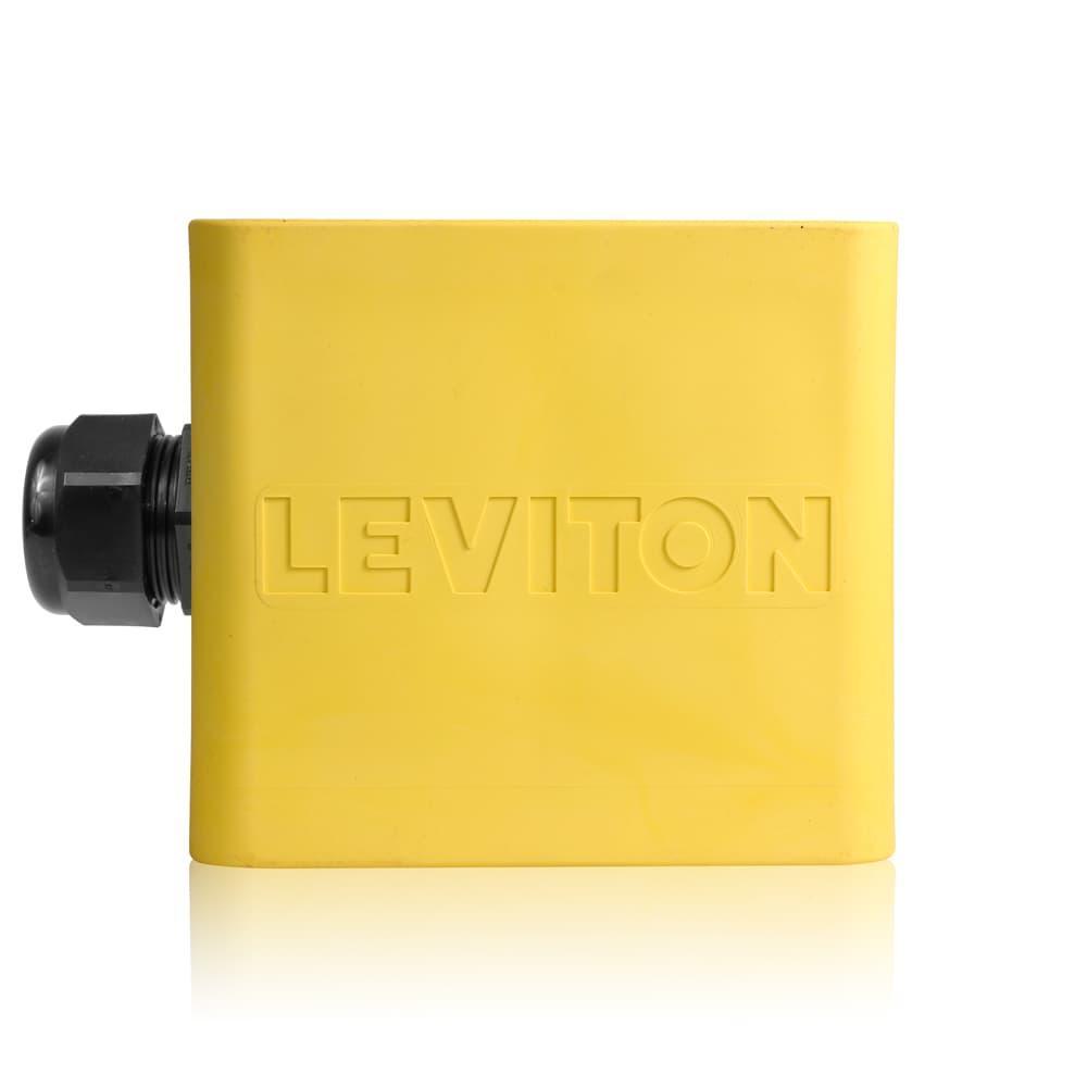 Leviton® 3200-2Y Portable Standard Depth Pendant Style Power Outlet Box, Santoprene TPV, 75.7 cu-in Capacity, 2 Gangs