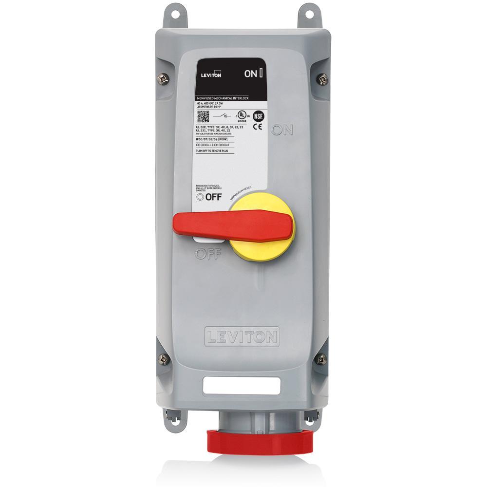 Leviton® 360MI7WLEV Pin & Sleeve Mechanical Interlock Device