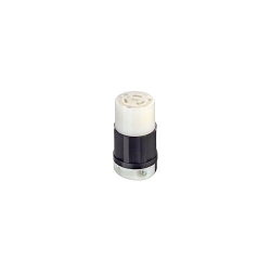 Leviton® 2523 3-Phase Grounding Cable Mount Locking Connector, 277/480 V AC, 20 A, 4 Poles, 5 Wires, Black/White