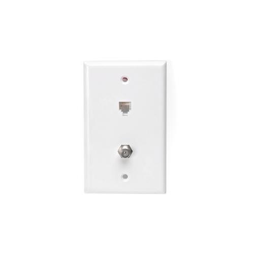 Leviton® 40258-W Combination - Coaxial/Phone Wallplates