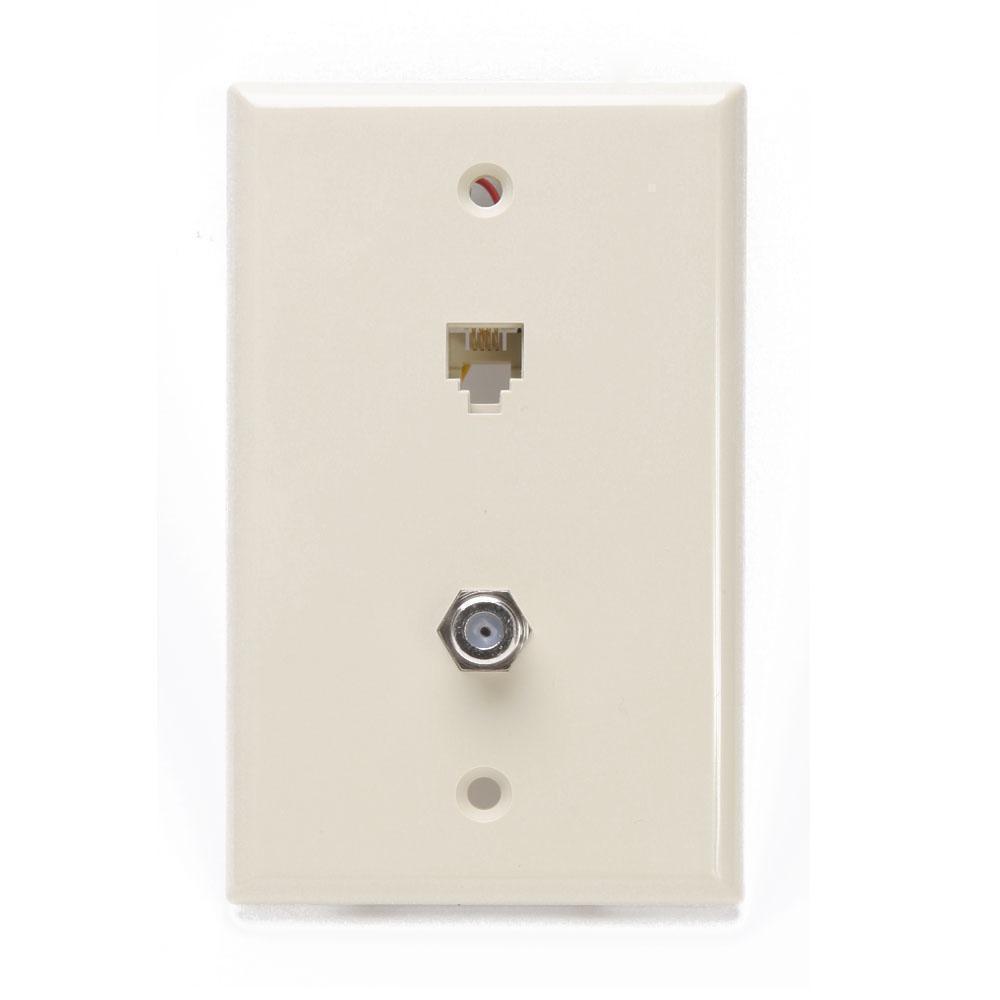 Leviton® 40259-I Combination - Coaxial/Phone Wallplates