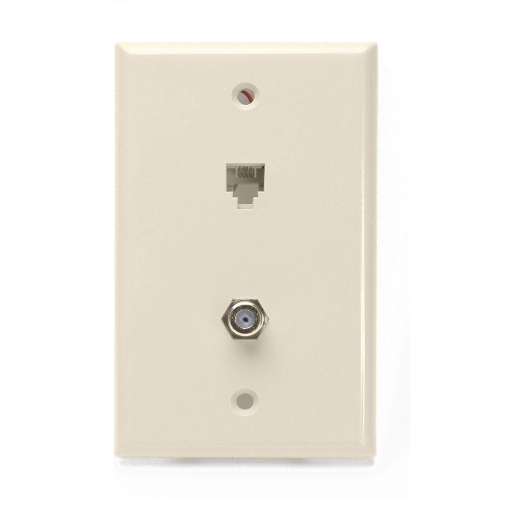 Leviton® 40259-T Combination - Coaxial/Phone Wallplates