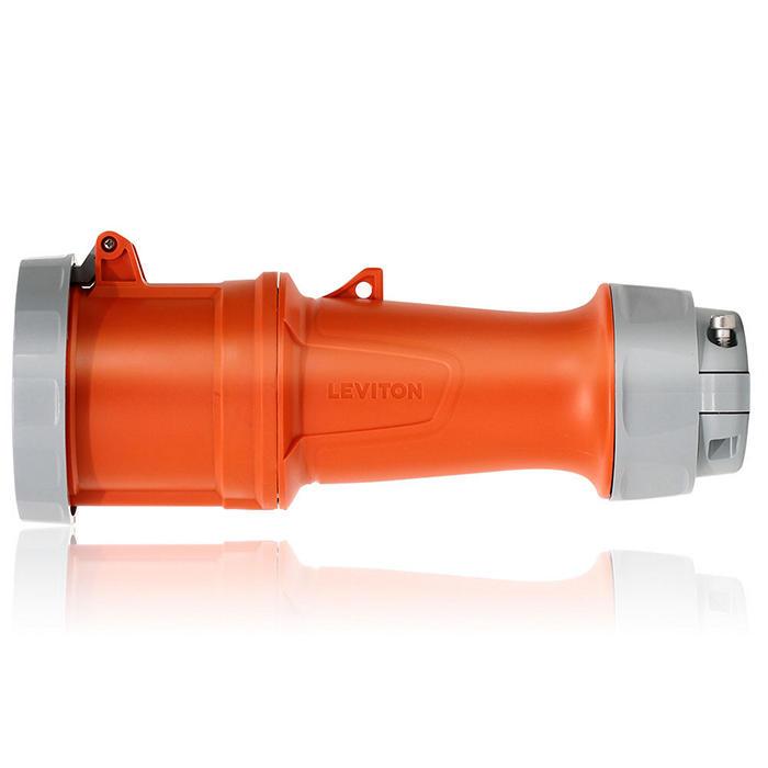 Leviton® 4100C12WLEV LEV Watertight Sleeve Connector, 125, 250 V AC, 100 A, 3 Poles, 4 Wires, Orange