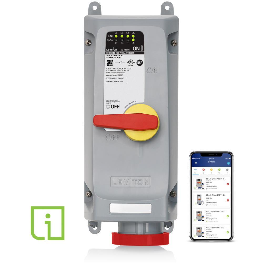 Leviton® 4100MI7WLEVS Pin & Sleeve Mechanical Interlock Device