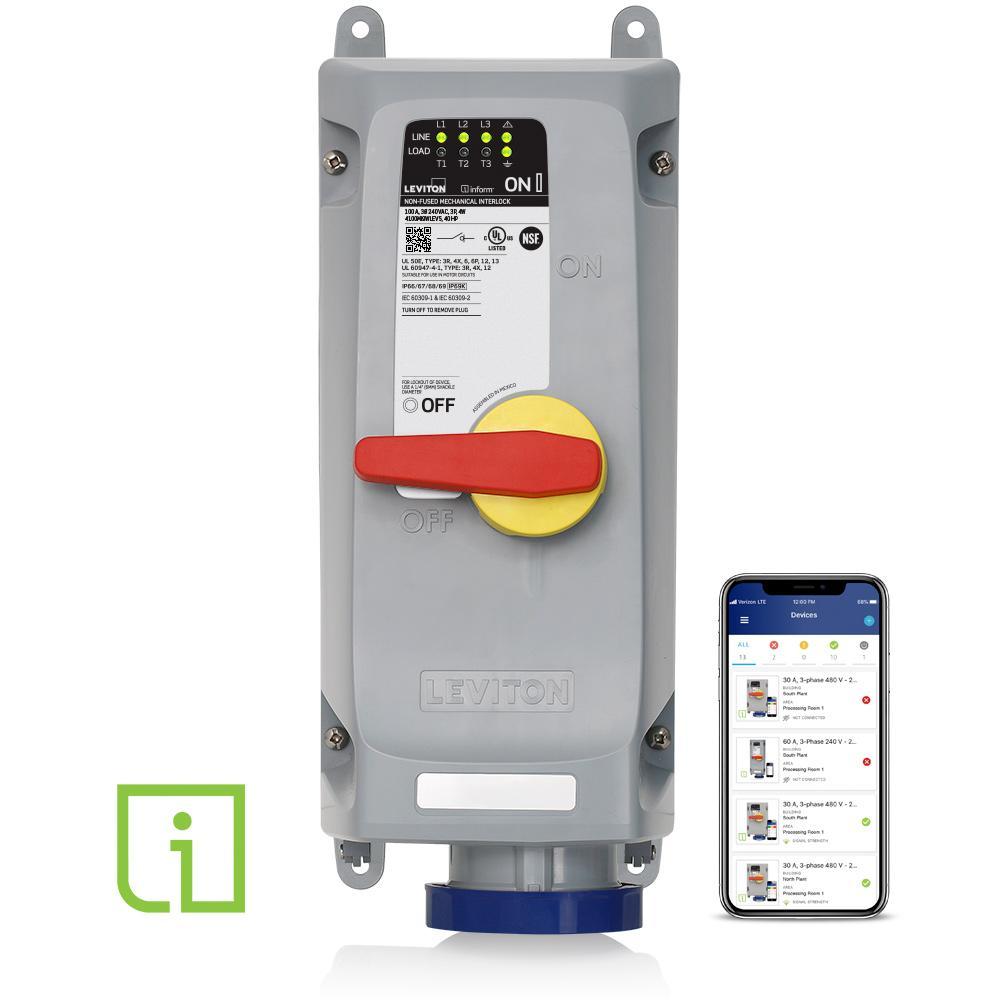 Leviton® 4100MI9WLEVS Pin & Sleeve Mechanical Interlock Device