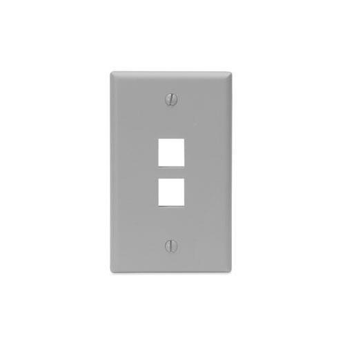 Leviton® QuickPort® 41080-2GP Standard Size Wallplate, 1 Gang, 2-3/4 in W, Plastic, Surface Mount