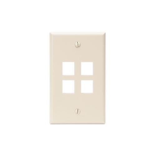 Leviton® 41080-4TP Multimedia Outlet System Wallplates