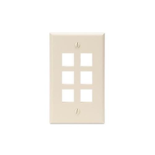 Leviton® 41080-6TP Multimedia Outlet System Wallplates