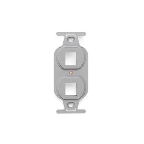 Leviton® QuickPort® 41087-2GP Type 106 Multimedia Insert, 2 Ports, Fastened Mount, Gray