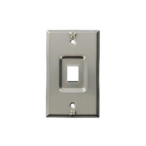Leviton® QuickPort® 4108W-1SP Telephone Wallplate, 1 Gangs, 2-3/4 in W, Stainless Steel, Box Mount