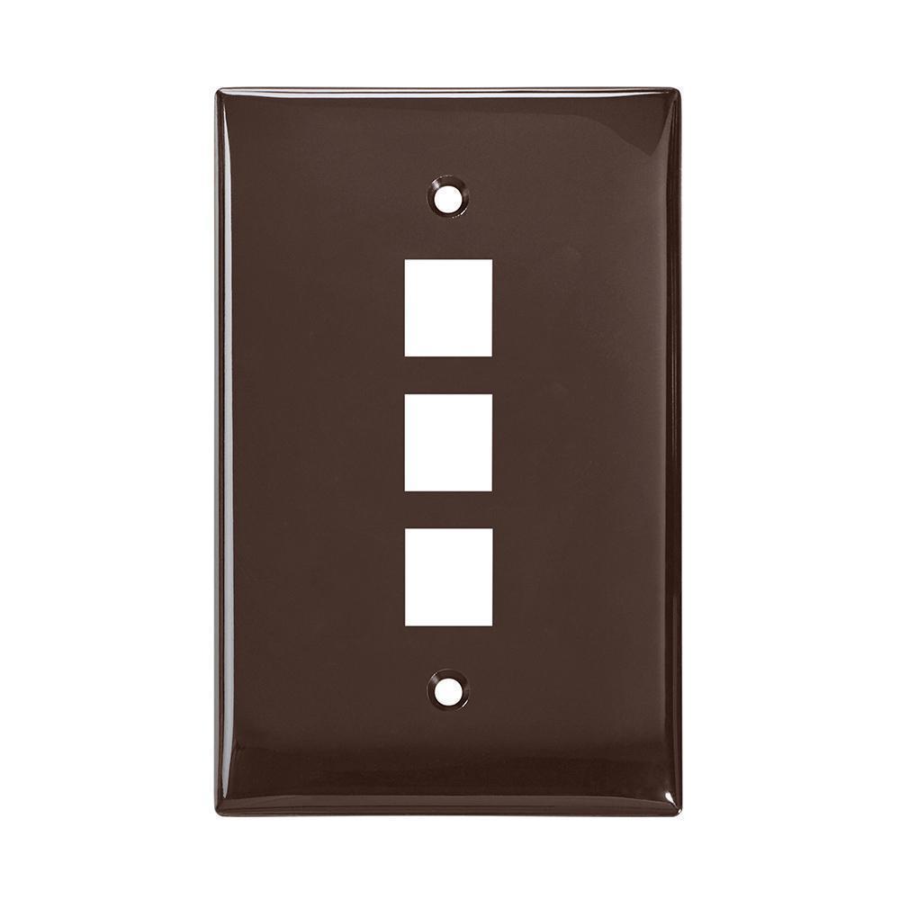 Leviton® 41091-3BN Multimedia Outlet System Wallplates