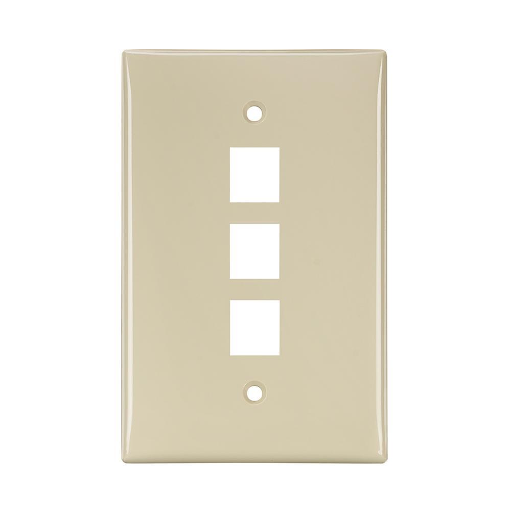 Leviton® 41091-3IN Multimedia Outlet System Wallplates
