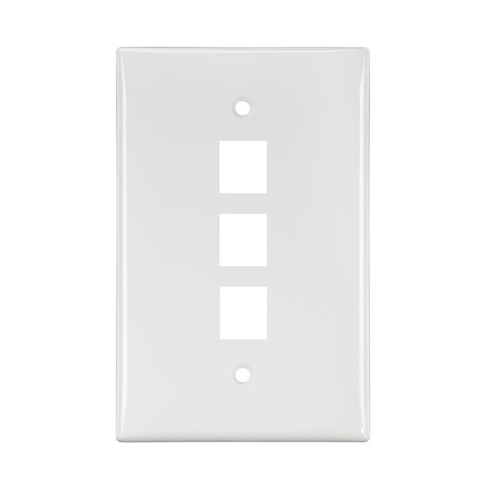 Leviton® 41091-3WN Multimedia Outlet System Wallplates