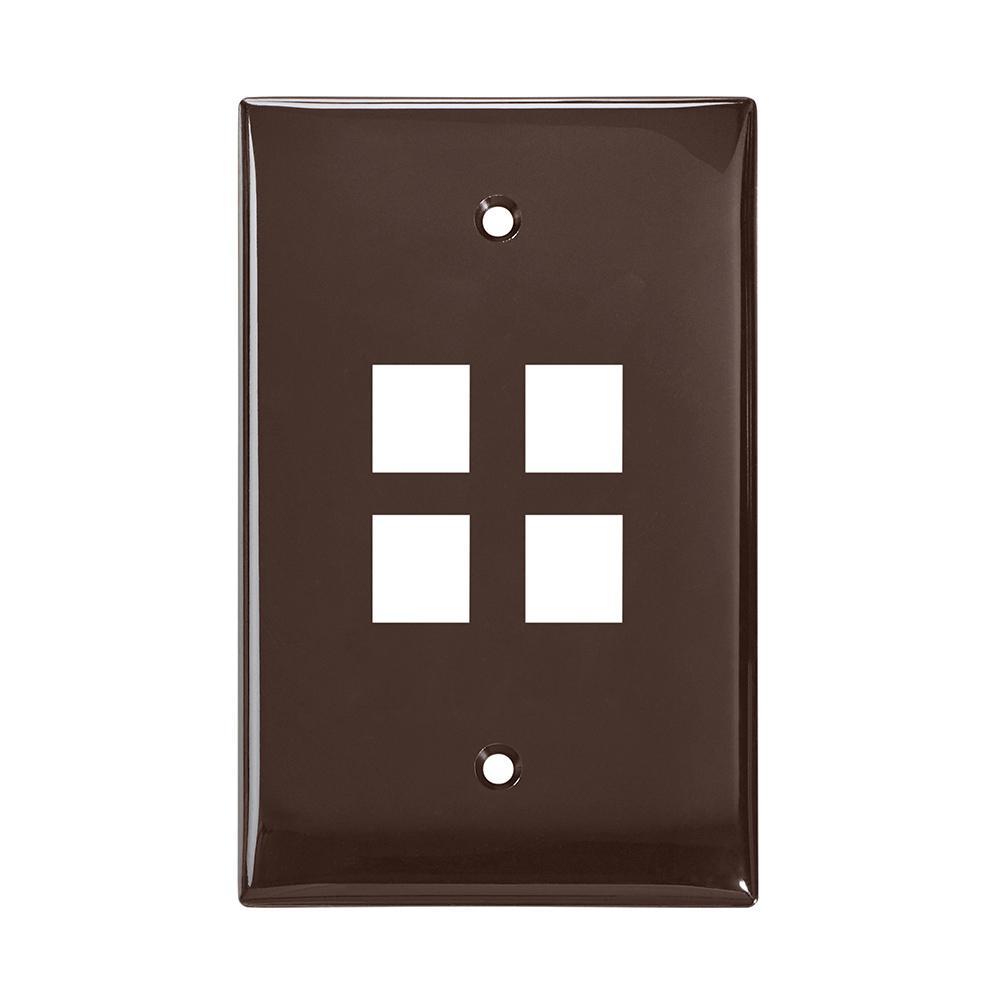 Leviton® 41091-4BN Multimedia Outlet System Wallplates