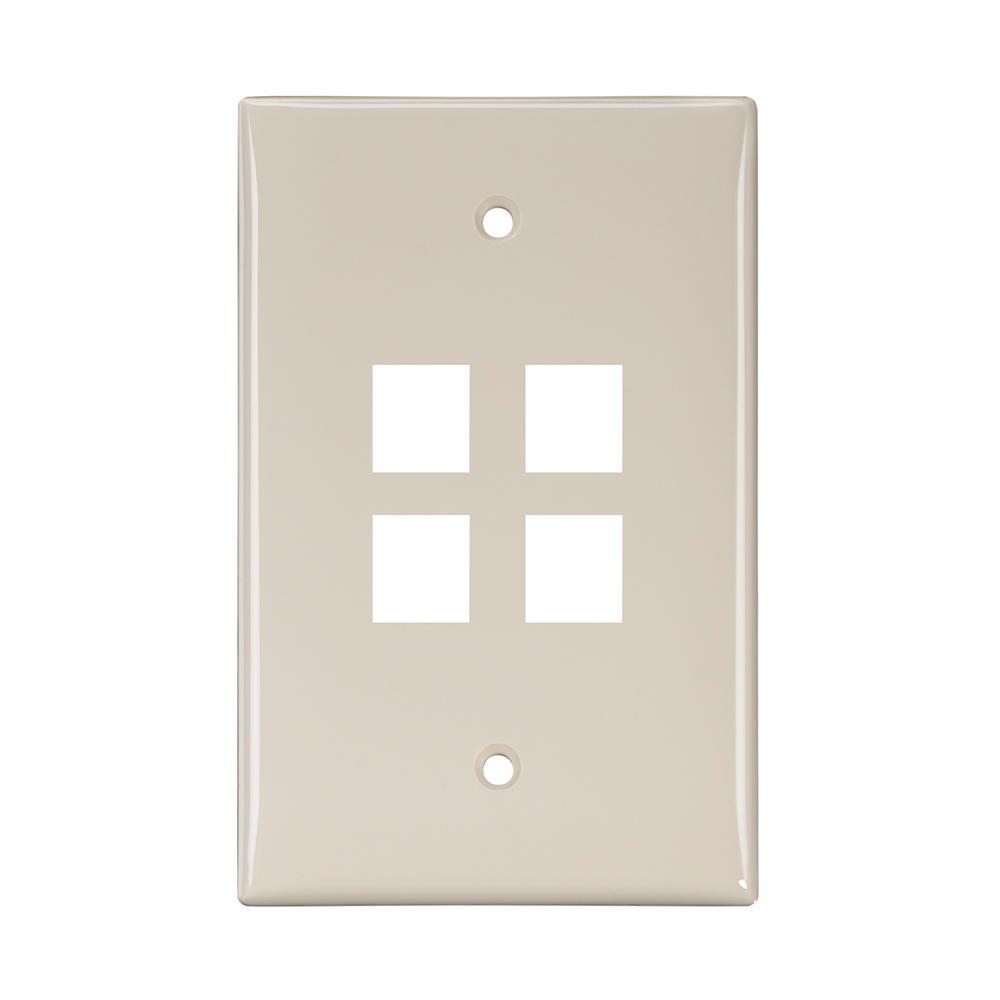 Leviton® 41091-4TN Multimedia Outlet System Wallplates