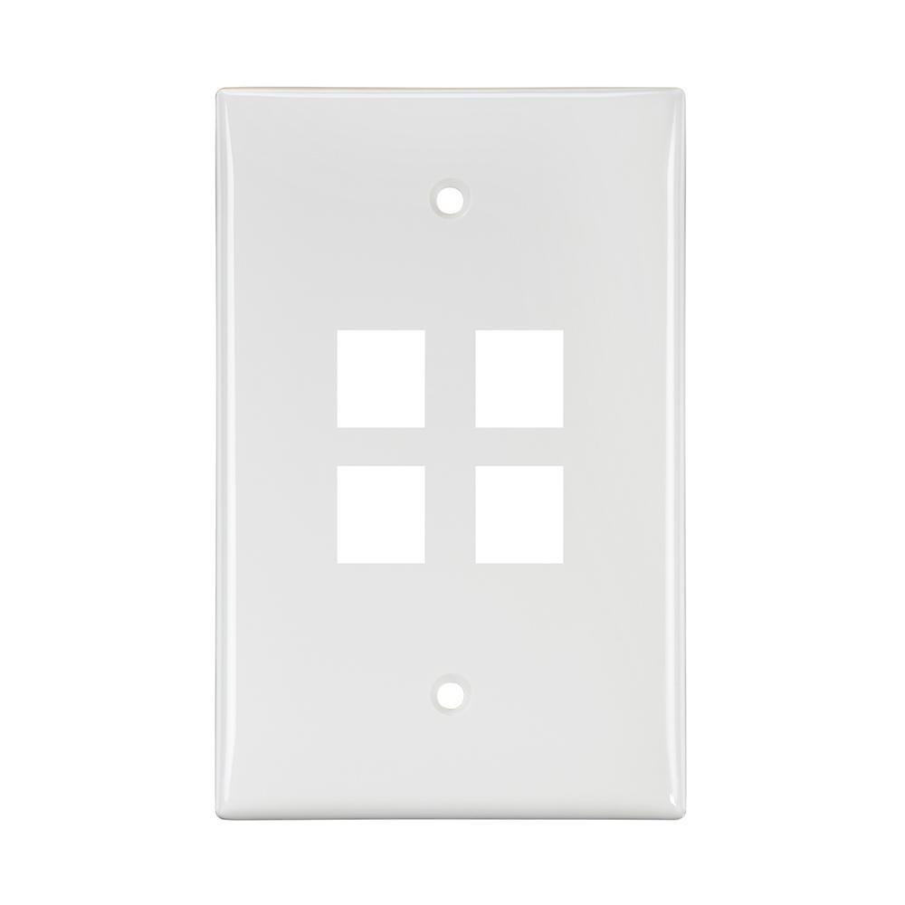 Leviton® 41091-4WN Multimedia Outlet System Wallplates