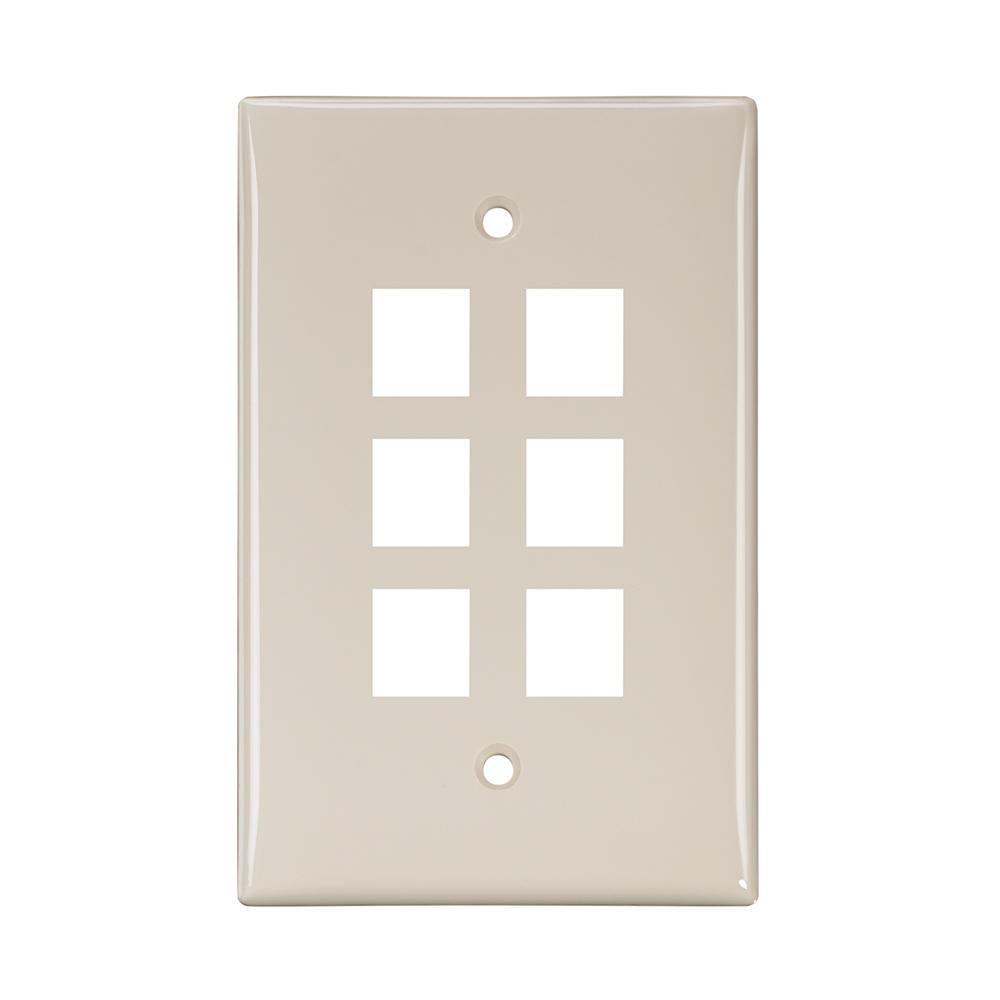 Leviton® 41091-6TN Multimedia Outlet System Wallplates
