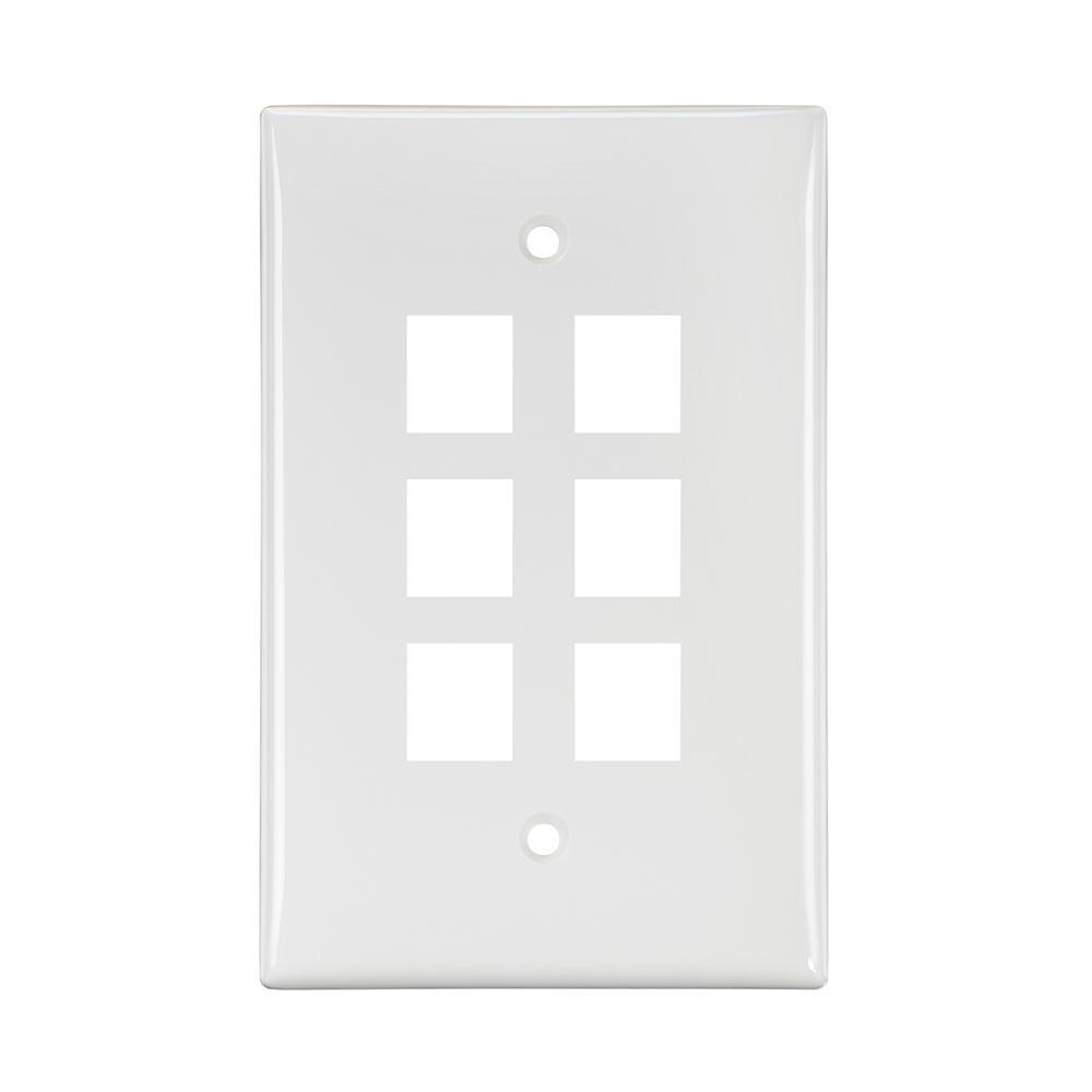 Leviton® 41091-6WN Multimedia Outlet System Wallplates