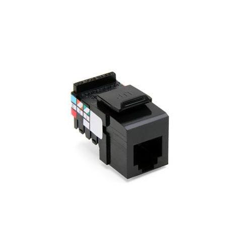 Leviton® QuickPort® 41106-RE6 6-Conductor 6-Position 110-Style Snap-In Connector, USOC/Voice Module, Flush Mount, 1 Port, Plastic, Black
