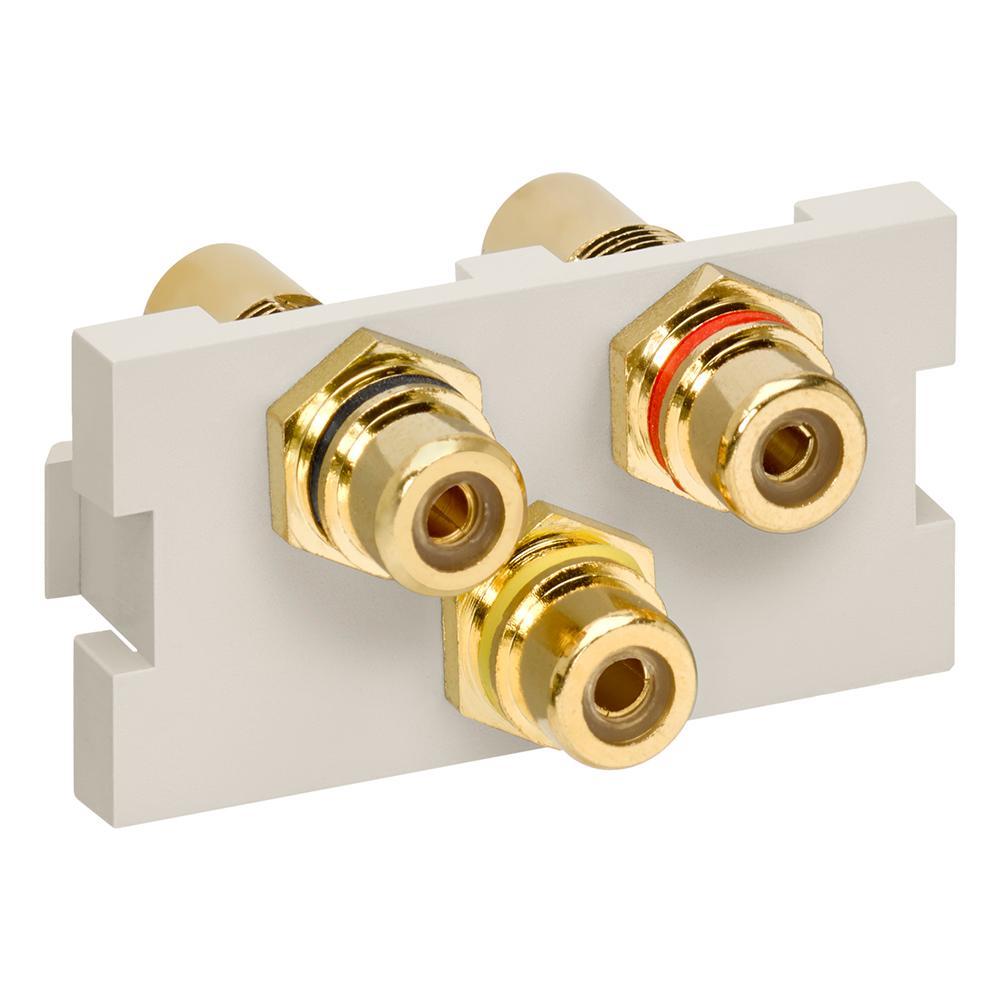 Leviton® 41292-3RT A/V RCA Jacks & Insert Modules