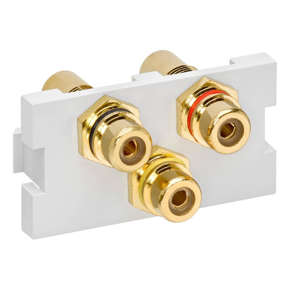 Leviton® 41292-3RW A/V RCA Jacks & Insert Modules
