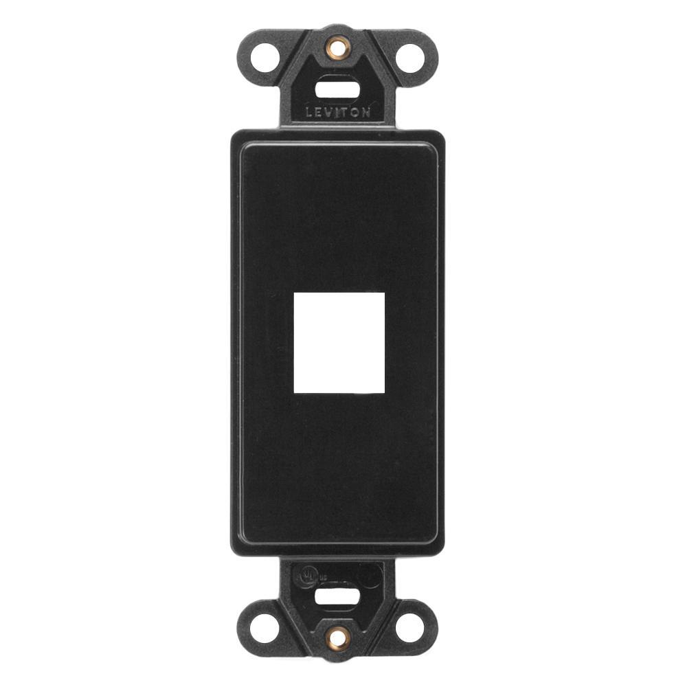 Leviton® Decora® QuickPort® 41641-E Multimedia Insert, 1 Port, Fastened Mount, Black