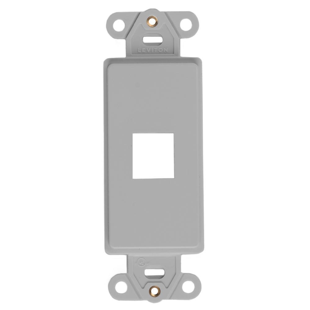 Leviton® Decora® QuickPort® 41641-GY Multimedia Insert, 1 Port, Fastened Mount, Gray