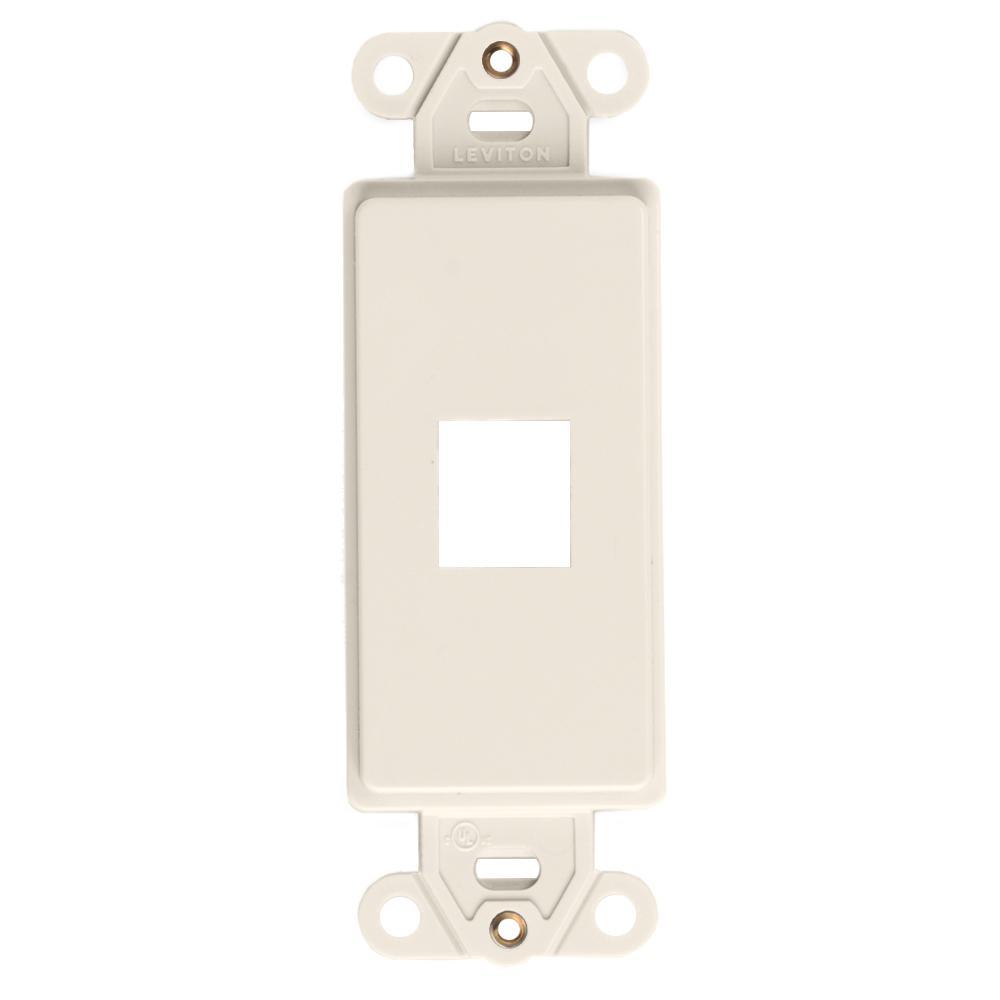 Leviton® Decora® QuickPort® 41641-T Multimedia Insert, 1 Port, Fastened Mount, Light Almond