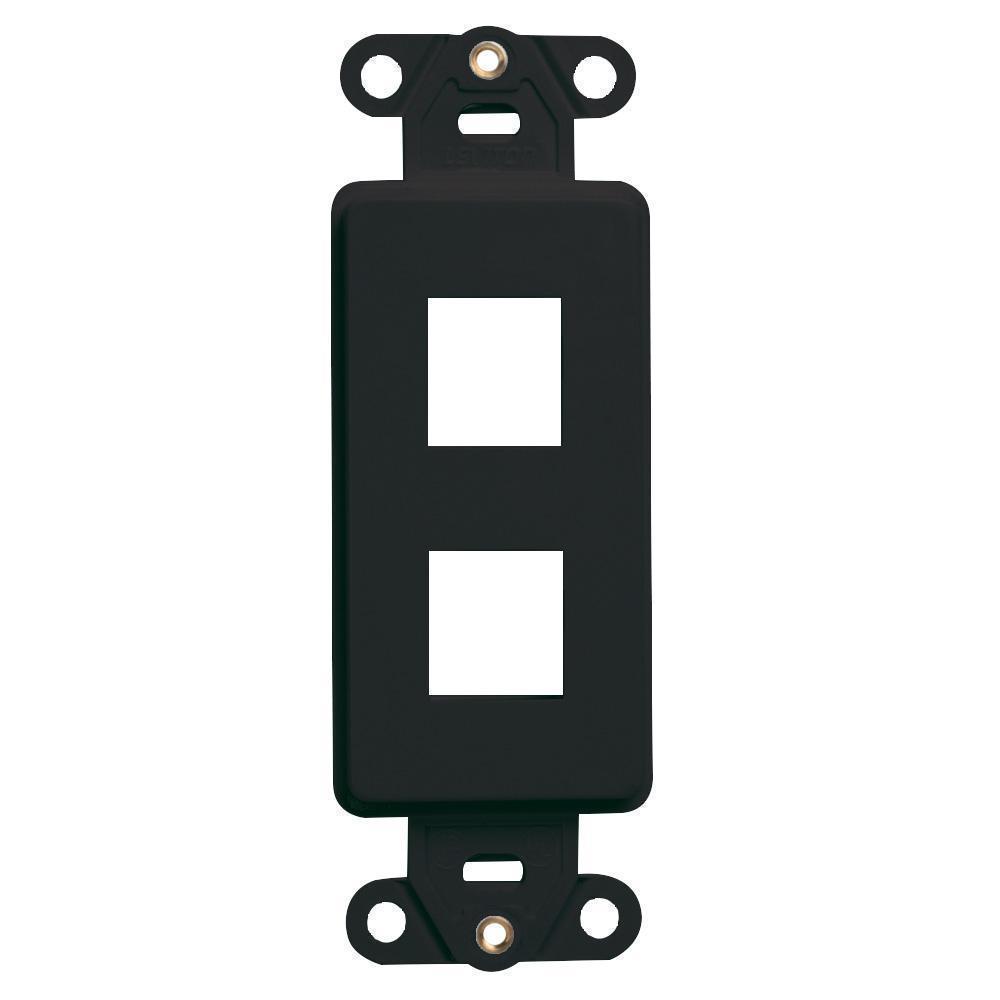 Leviton® Decora® QuickPort® 41642-E Multimedia Insert, 2 Ports, Fastened Mount, Black