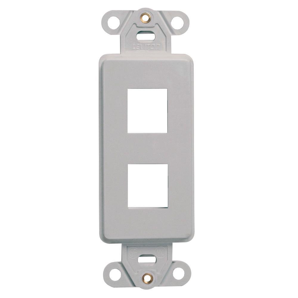 Leviton® Decora® QuickPort® 41642-GY Multimedia Insert, 2 Ports, Fastened Mount, Gray