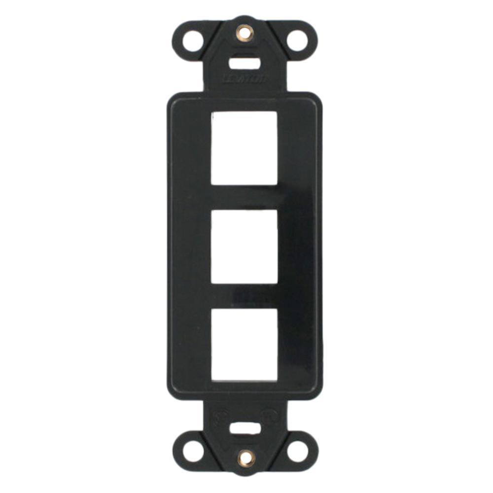 Leviton® Decora® QuickPort® 41643-E Multimedia Insert, 3 Ports, Fastened Mount, Black