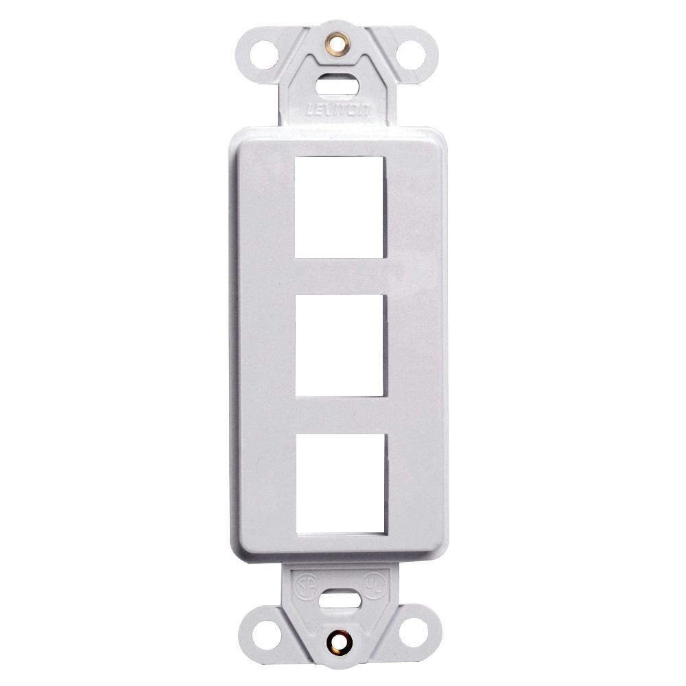Leviton® Decora® QuickPort® 41643-GY Multimedia insert, 3 Ports, Fastened Mount, Gray