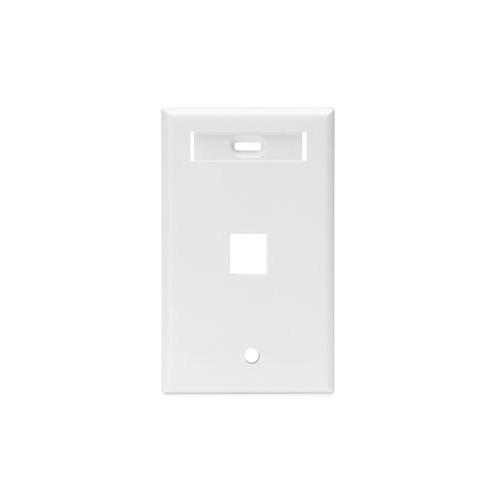 Leviton® QuickPort® 42080-1WS Standard Size Wallplate With ID Window, 1 Gang, 2-3/4 in W, Plastic, Surface Mount