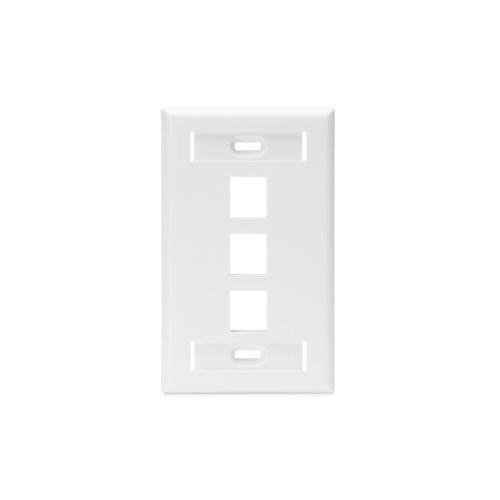 Leviton® QuickPort® 42080-3WS Standard Size Wallplate With ID Window, 1 Gang, 2-3/4 in W, Plastic, Surface Mount