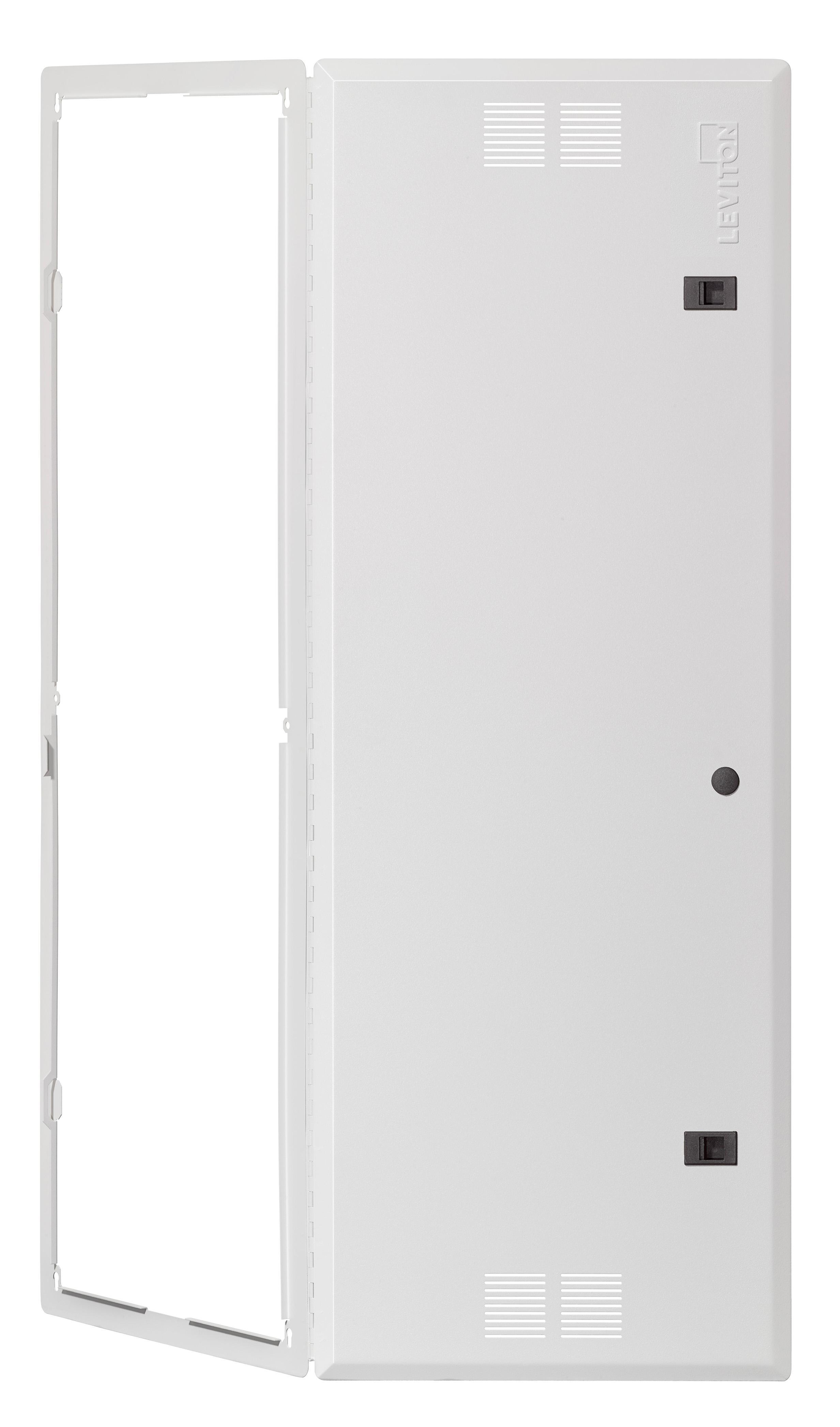Leviton® Structured Media® 47605-42S Premium Vented and Hinged Door, Surface/Recessed Cover, For Use With Voice, Data, Video Wiring or Multiple Dwelling Unit Module, Steel, 42 in H x 15.6 in W x 0.25 in D