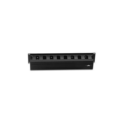 Leviton® Versi-Duct® 492RU-HFO 2RU Front Slotted Duct Horizontal Cable Management With Concealing Cover, 5.79 in W, PVC, Black