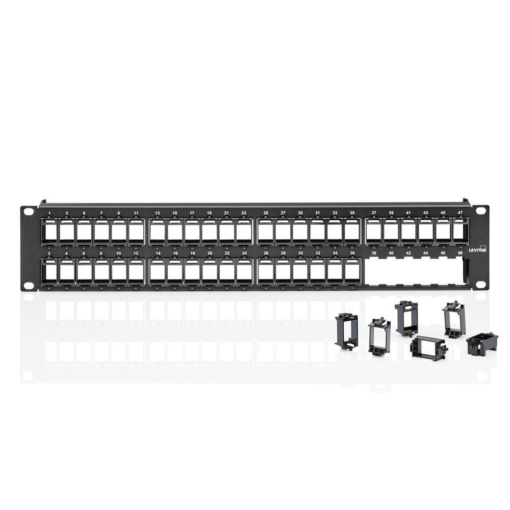Leviton® 49455-48B CU Media Patch Panels - Loaded