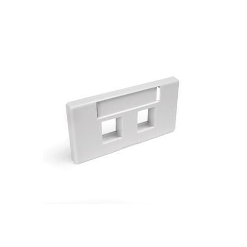 Leviton® QuickPort® 49910-SW2 Modular Furniture Faceplate, 2 Ports, Fastened Mount, ABS