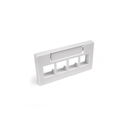 Leviton® 49910-SW4 49910 Standard Faceplate, 1 Gangs, (4) Ports, Cat 5e/6/6a/Snap-in Module, Fastened Mounting, ABS