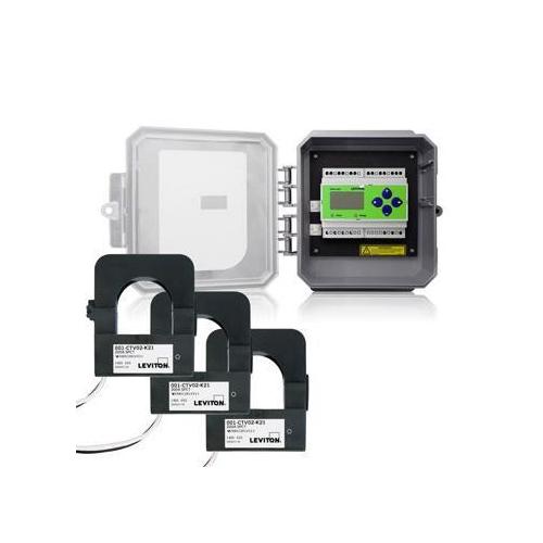 Leviton® VerifEye™ 4OUMR-2M 4000 3-Phase 3/4-Wire Meter Kit, 347/600Y V AC, 200 A, LCD Display, Modbus RTU Communication